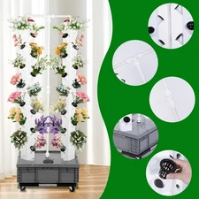 Aeroponics Growing Kit 56 Pots Vertical Hydroponics Garden Tower Grow System