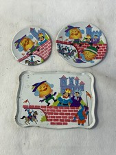 Vintage Ohio Art Story Time Humpty Dumpty Tin Tea Tray  Plates ONLY As-Is 