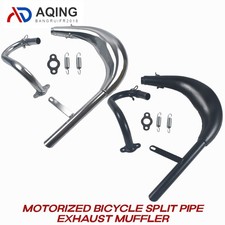 Split Pipe Exhaust Muffler For 2 Stroke 50cc 66cc 80cc 100cc Motorized Bicycle