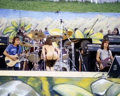 Angus Young with AC DC performing at the Oakland Coliseum in Oakla- Old Photo
