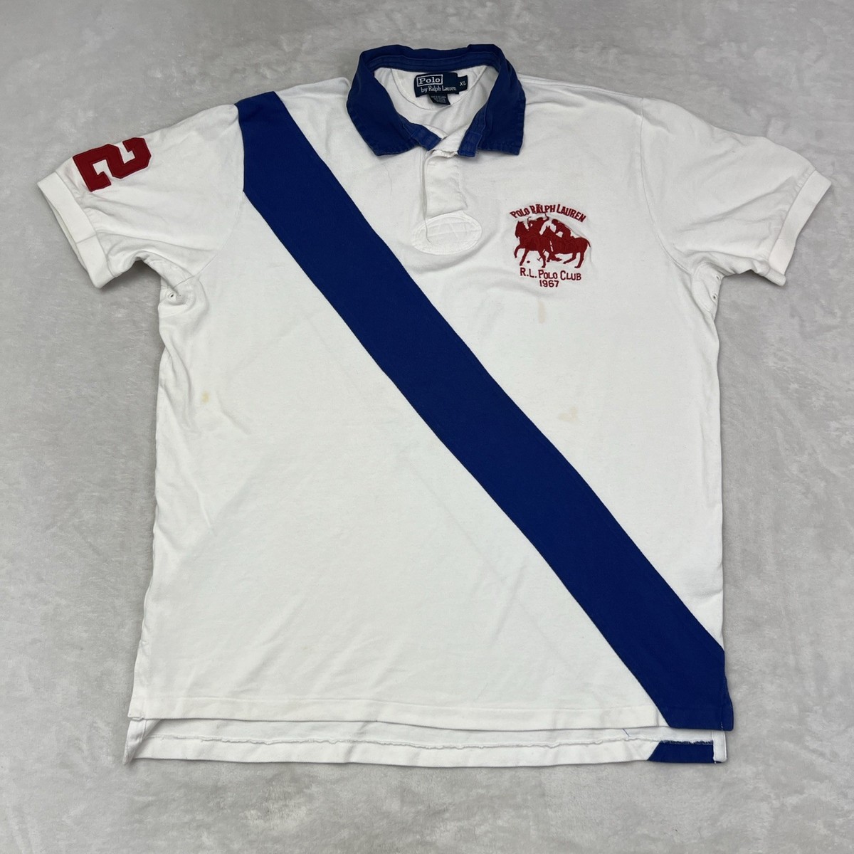 Vintage Polo Ralph Lauren Rugby Polo Club 1967 Shirt Stripe White