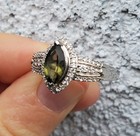 925 Moldavite Tektite Ring Size 10 — photo 3