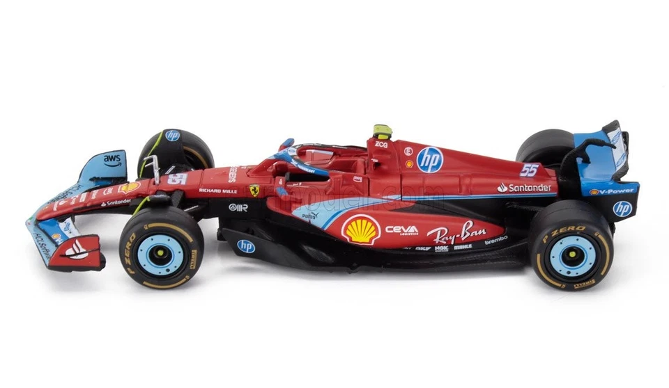 MODELLINO AUTO STATICO BURAGO FERRARI F1 SF24 MIAMI GP 2024 SAINZ SCALA 1/43 - Immagine 3 di 4
