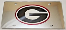Georgia Bulldogs NCAA WinCraft Silver Laser Tag License Plate