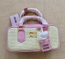 Miu Miu Pink Raffia Mini Bag Summer Luxury Statement Bag