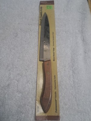 Vintage Ekco French Cooks Knife Pakkawood Handle Stainless Vanadium Steel  Nos