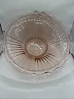Vintage Pink Depression Glass Mayfair Open Rose 12-Inch Scalloped Fruit Bowl
