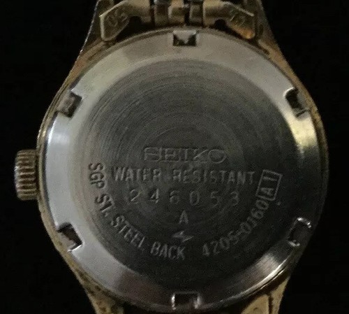 Reloj automático de colección Seiko 17 joyas con fecha esfera dorada acero inoxidable - Imagen 3 de 5