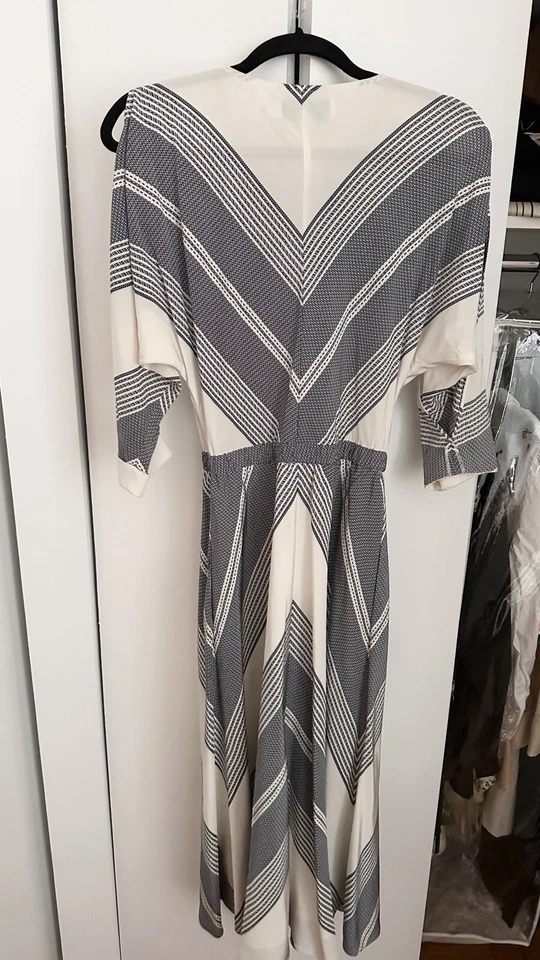 derek lam 10 crosby dress Size 0 White Blue Long Sleeve - Image 3 of 3