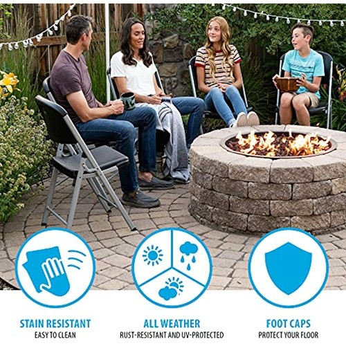 LIFETIME Commercial Grade Folding Chairs, 6 Pack, Black - Picture 4 of 11