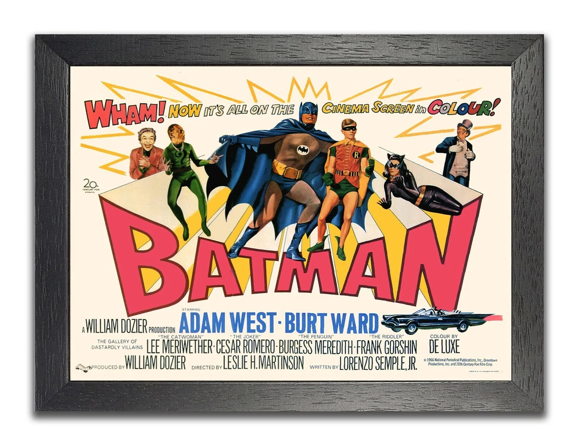 Batman #3 Superhero Movie Advert Poster West Ward Robin Cinema Stars Retro  Film | eBay