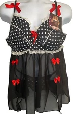 Raveware Women's Poky Dot Babydoll Set, 3X