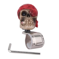 Red Skull Car Auto Steering Wheel Spinner Suicide Knob Handle Booster