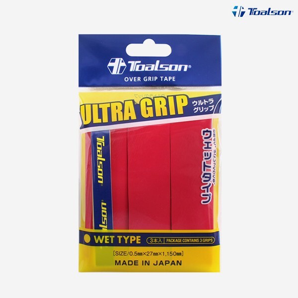 Теннисная ракетка для бадминтона Toalson Ultra Grip Ракетка Overgrip 0,5 мм красная 3шт NWT