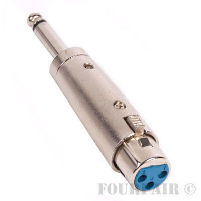 3pin XLR Female to 1/4'' 6.35mm Mono Male Plug Audio Cable Microphone Mic Adapter