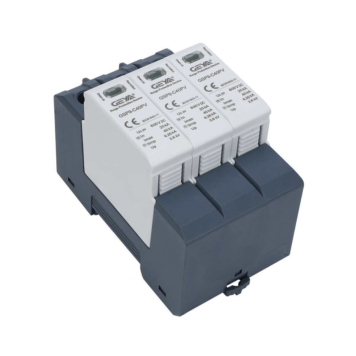 GEYA Solar PV DC SPD 3P 1000/1500V Surge Protector Lighting Arrester Device 40kA