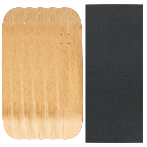 5 Blank Skateboard Decks 7,5" Natural + Griptape - Bild 1 von 5