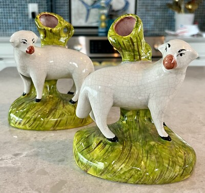 【まーちゃんさま】antique sheep ❀ グリーンの瞳の羊さん set s-l400.jpg