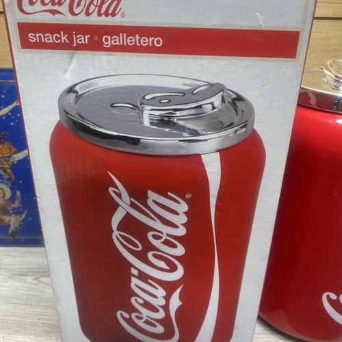 COCA COLA Cookie Snack Jar CAN  Large ceramic Vintage Style Collectable Bar