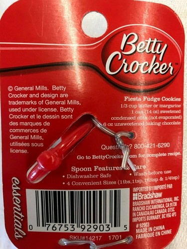 Measuring Spoons Red Plastic 4 Pieces Betty Crocker #92903 - Picture 4 of 6