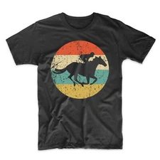 Men's Horse Racing Shirt - Retro Horseback Rider Jockey Icon T-Shirt