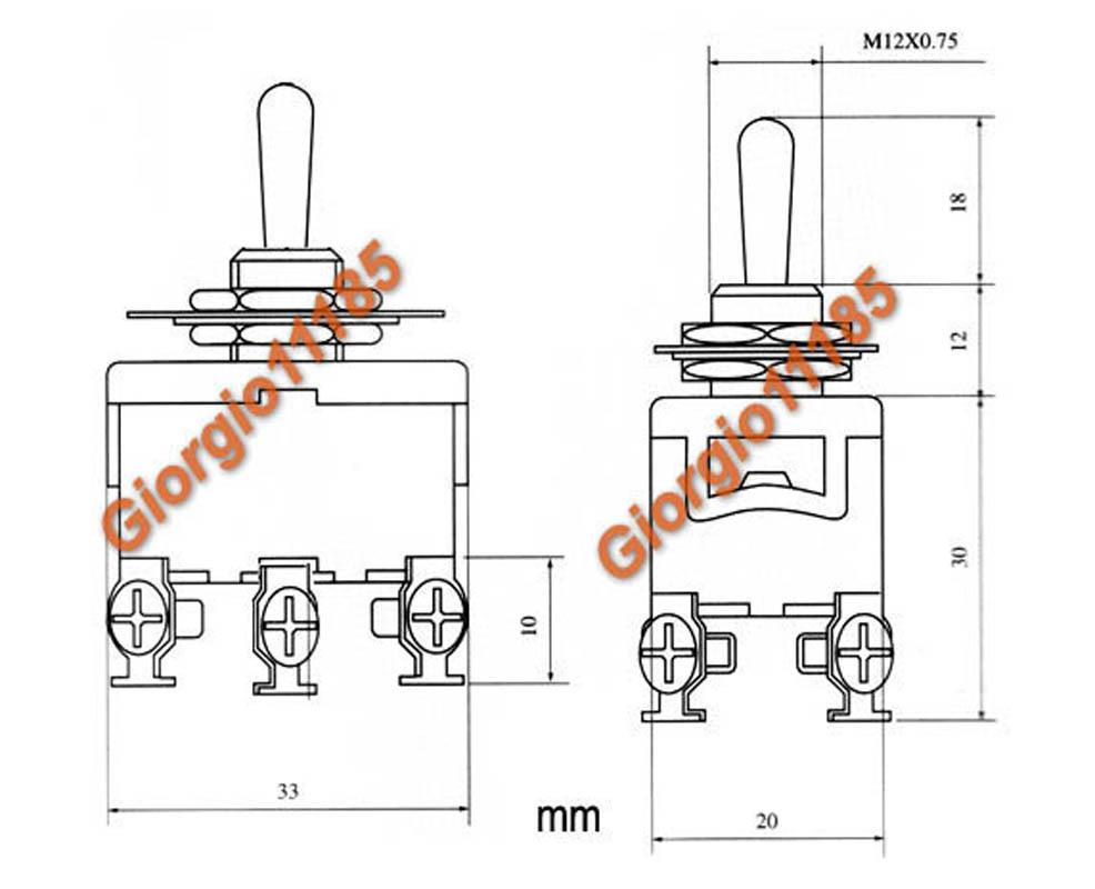 ON-OFF-ON DPDT 6 pin interruttore di bloccaggio terminali 1322 AC 250V 15A ON-OFF-ON DPDT 6 pin interruttore di bloccaggio terminali 1322 AC 250V 15A