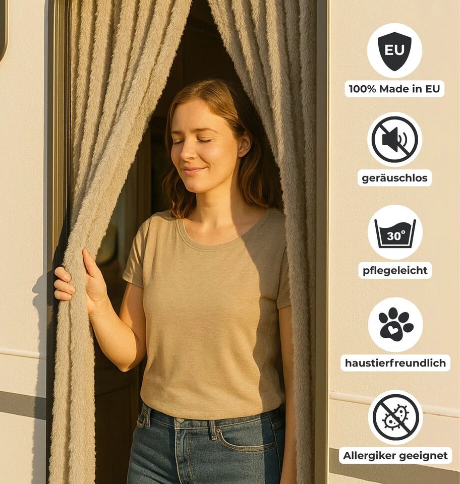 Flauschvorhang Strang 185 / 200 / 220 cm als Ersatz für Insektenschutzvorhang - Bild 4 von 4