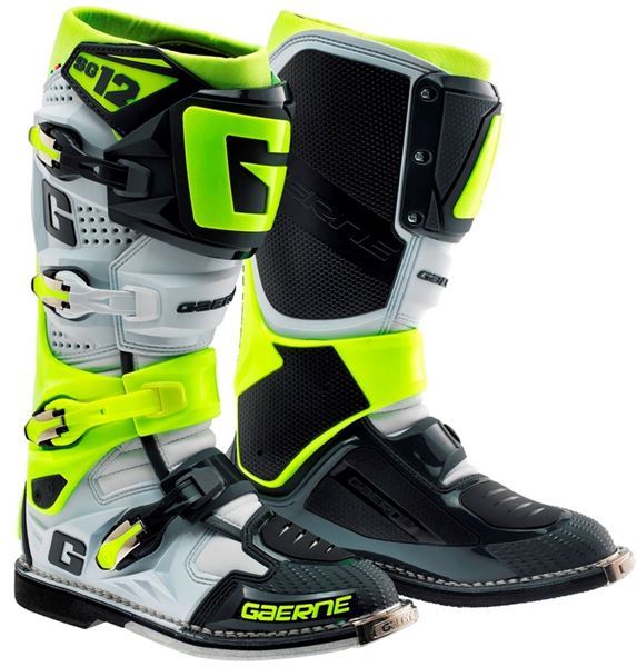 Gaerne SG12 Grey Yellow Mx Boot Motocross Enduro Off-road ATV QUAD UK11 EU46