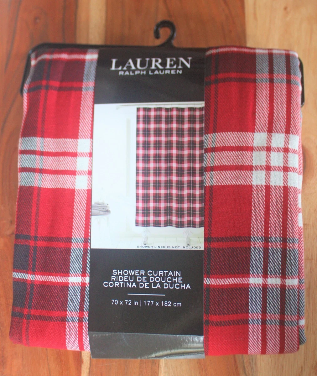 Lauren Ralph Lauren Red Plaid Shower Curtain 70 x 72" www.glwec.in