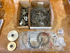 LOT OF ASSORTED USED AIRCRAFT PULLEY GUIDES IDLER AND CABLES FREE SHIPPING