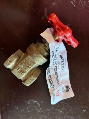GATE VALVE - threaded - 1/2'' New! Mueller Industries 100-003
