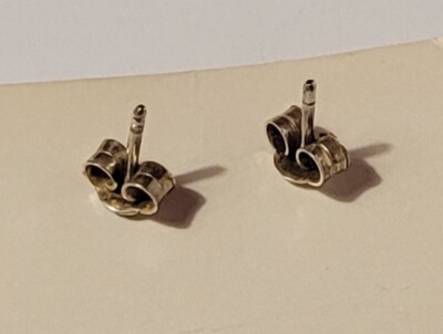 Boucles D'Oreilles Anciennes - Ambre Et Argent Massif - Style Puces - Occasion