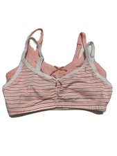 Joe Fresh Kid Girls' 2 Pack Bralette Pink & Striped Size M 7781