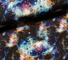 Baumwollstoff Stoff Meterware Patchwork 50 cm Galaxy Milchstraße Universum Bunt
