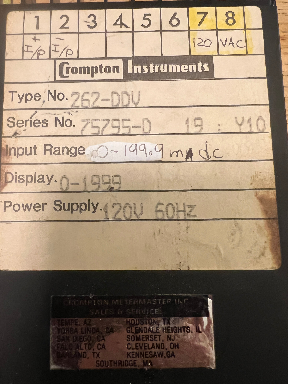 CROMPTON INSTRUMENTS 262-DDV DIGITAL D/C VOLT METER | eBay