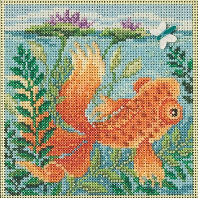 Koi Pond Cross Stitch Kit Mill Hill 2023 Buttons Beads Spring