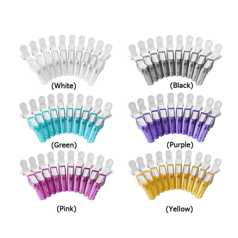 10pcs Plastic Salon Hair Clip Hairdressing Crocodile Clamps Hair Grip Tool