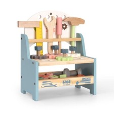 ROBUD Mini Wooden Play Tool Workbench Set for Kids