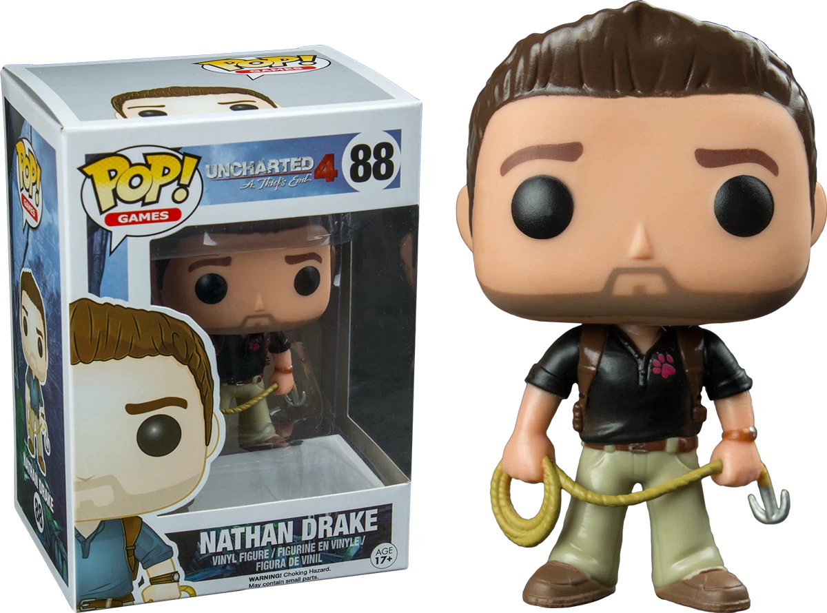 FUNKO POP GAMES UNCHARTED 4 #88 NATHAN DRAKE (NAUGHTY DOG LOGO SHIRT) VINYL ?