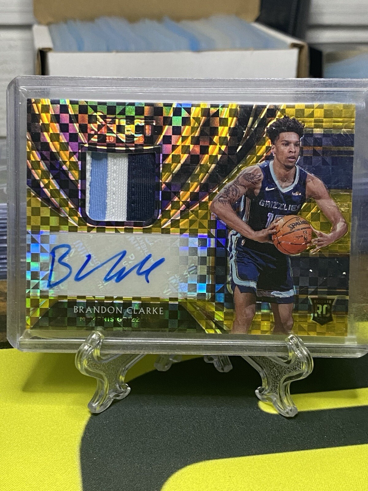 Brandon Clarke 2019-20 Panini Select Gold Prizm SP Rookie Patch Auto RPA #’d /10