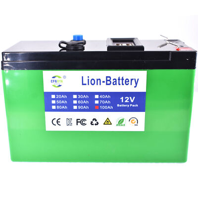 Rechargeable Battery Rv 12V 100AH BMS Lifepo4 Portable NEW SOLAR Energy EV Camp