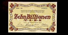1923 Germany KIEL 10 Trillion / 10.000.000.000.000 Mark Banknote unc