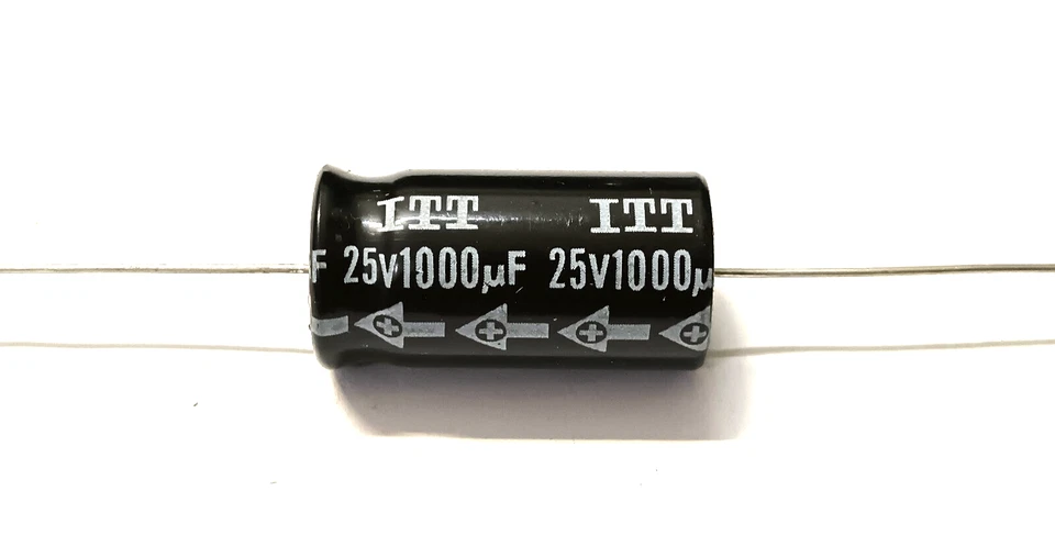 2X 1000UF 25V ITT CONDENSATORE ELETTROLITICO ASSIALE N.2 PEZZI