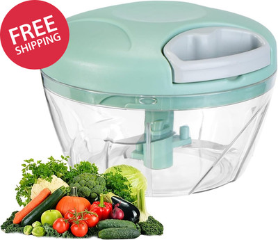Manual Food Processor Vegetable Chopper,  Portable Hand Pull String Garlic Mince