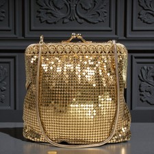 Vintage GLOMESH gold ornate frame small handbag - top handle