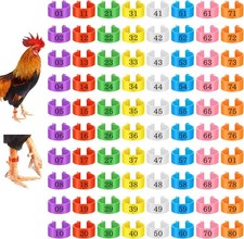 80 Pcs Colorful Chicken Leg Bands   Numbered 16mm Poultry ID Bands for Birds