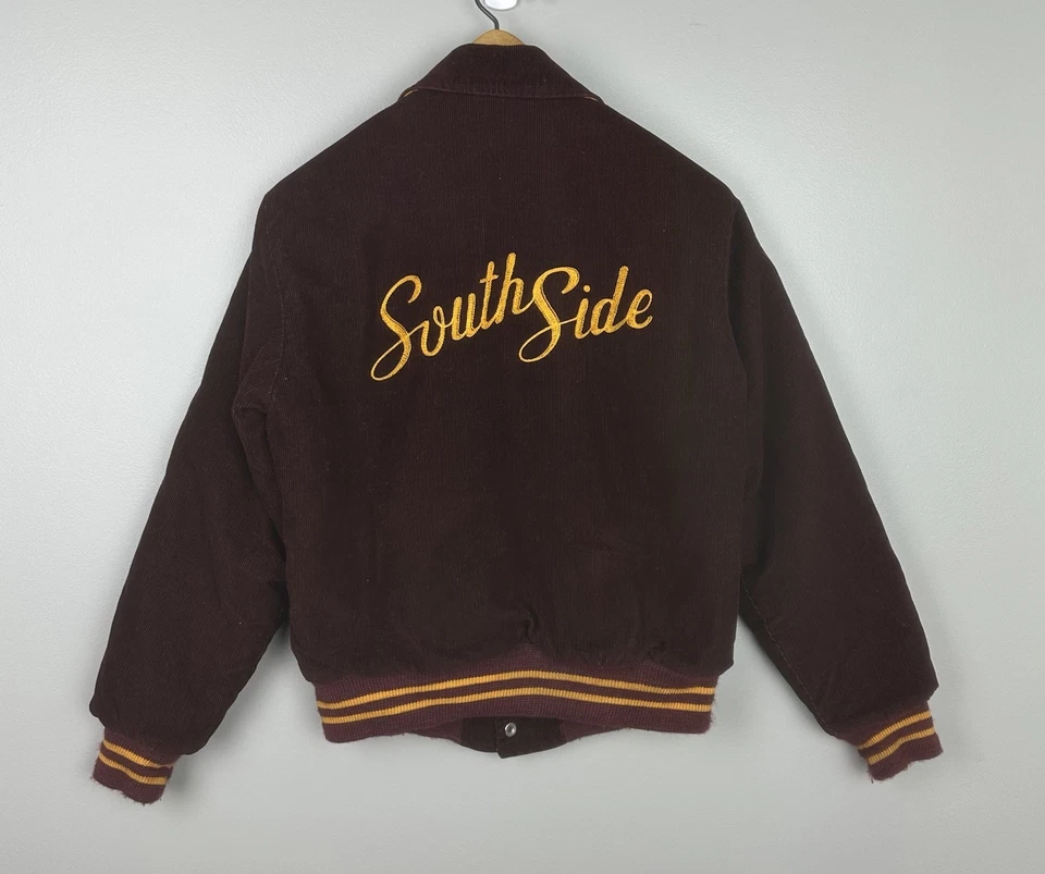 Chaqueta Letterman PARK REGAL Mujer Vintage Años 50 60 Pana Granate Amarillo Karen Foto 2 de 4