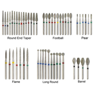 #ad Dental Burs Diamond FG Round End Taper Football Pear Long Round Flame High Speed $78.99