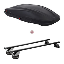 Dachbox G3 Spark 520 + Dachträger Menabo Omega Black für Audi A4 Limousine 8E/B6