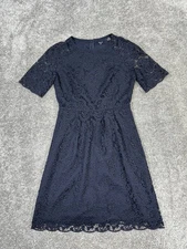 Madewell Dress Womens 0 Blue Lace Blouson